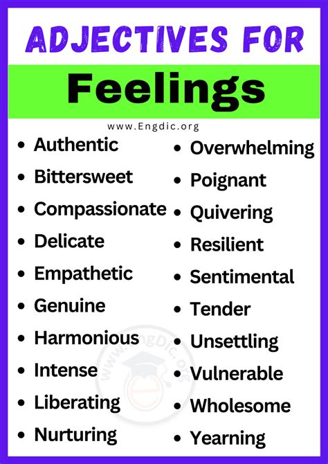 adjectives feelings