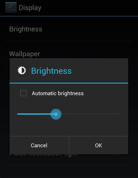 adjust brightness of screen using android