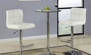 Round Adjustable Clear Glass Bistro/Dining Table /Cafe Tall/High