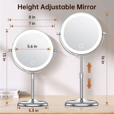 Adjustable Height Makeup Mirror With Light