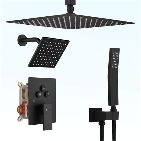 Adjustable Rain Shower Head Black