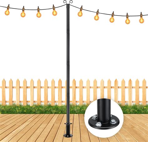 adjustable string light poles