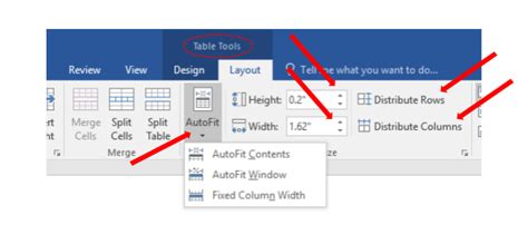 Adjusting Table Columns In Word