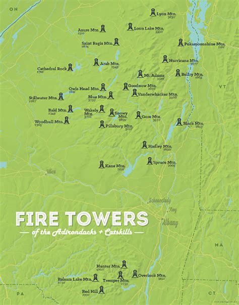 Adk Fire Tower Challenge Map