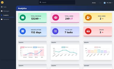 admin panel template html css js