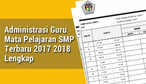 Administrasi Guru Mata Pelajaran Untuk Sd Smp Sma - Dunia Edukasi