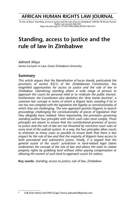 administrative justice act zimbabwe pdf