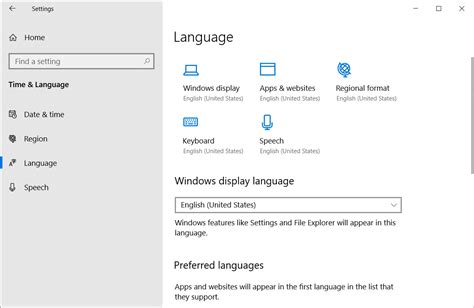 administrative language settings windows 10