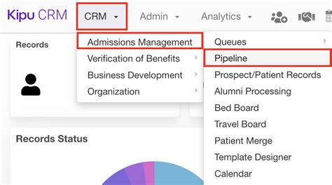 admissions crm analytics