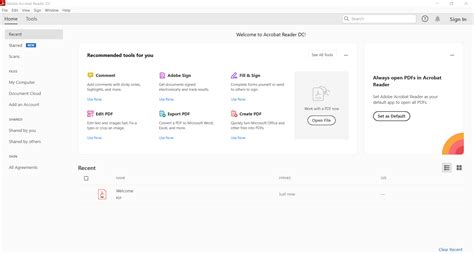 Adobe Acrobat Reader DC Interface