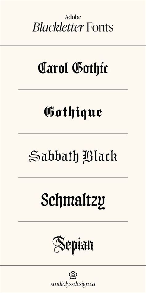MyFonts Blackletter typefaces