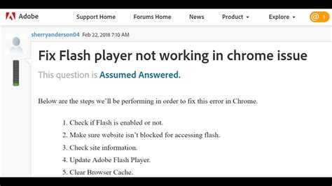 Adobe Flash Not Working In Chrome