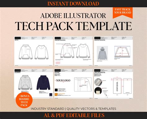 Adobe Illustrator Tech Pack Template