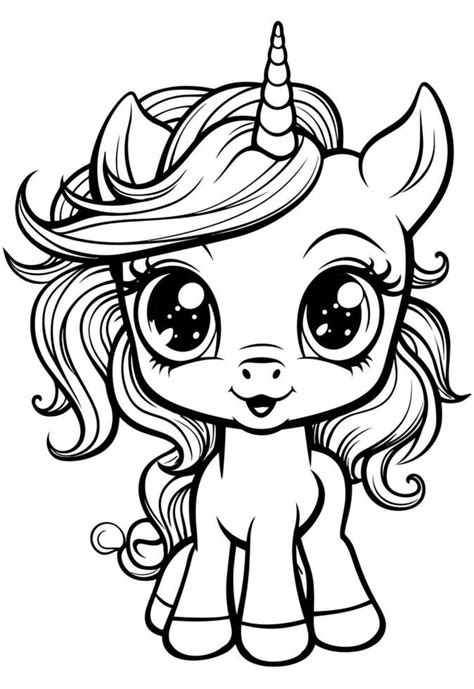 Adorable Cute Unicorn Coloring Pages