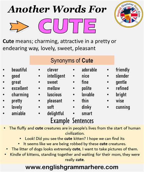 adorable synonym list