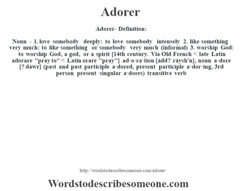 adorer definition and antonyms