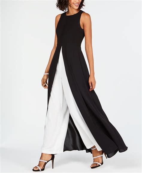 adrianna papell black and white jumpsuit