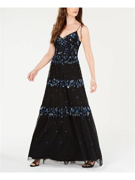 adrianna papell black evening gown