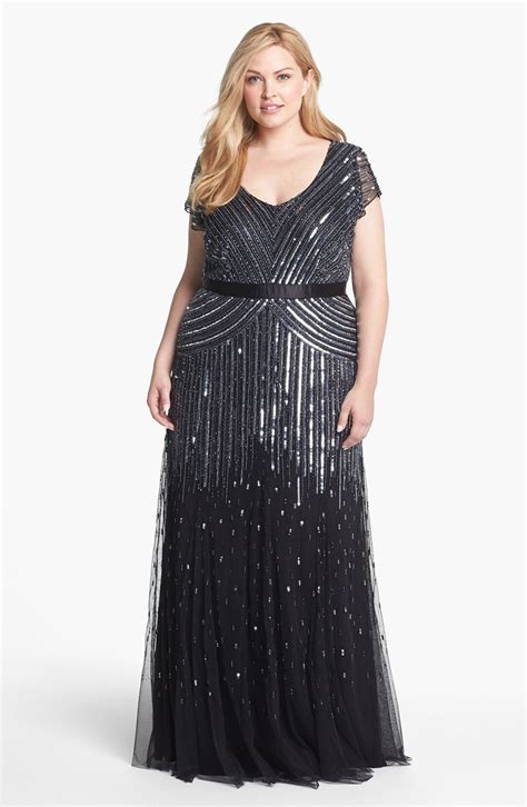 adrianna papell gowns plus size