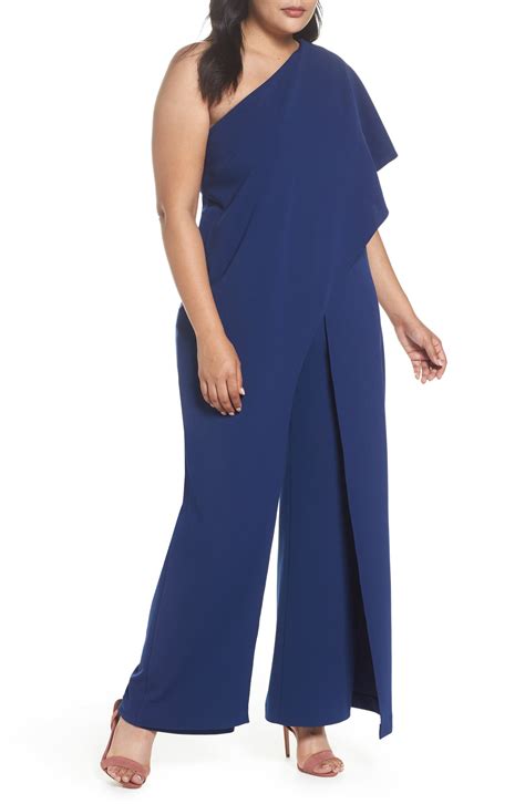 adrianna papell one shoulder jumpsuit