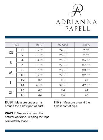 adrianna papell petite size chart