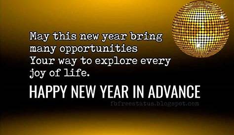 Advance Wishes For New Year