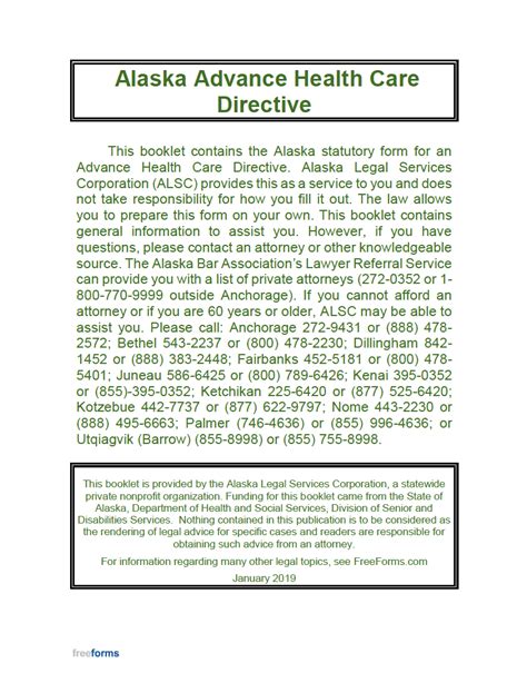 Advance Directive Form Alaska
