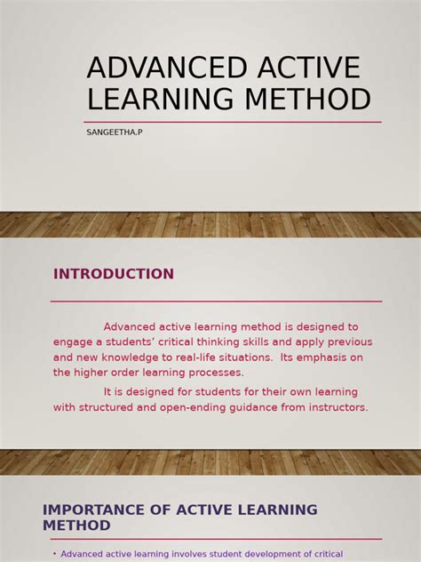 advanced active learning method ppt