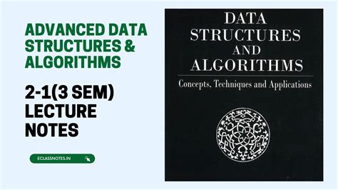 advanced data structures and algorithms lecture notes pdf