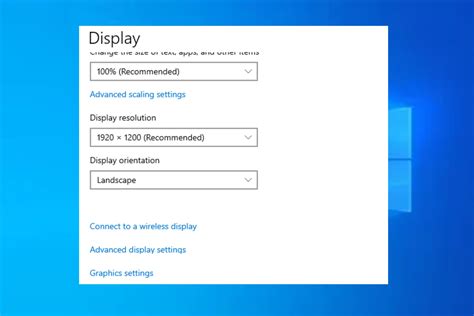 advanced display settings not showing