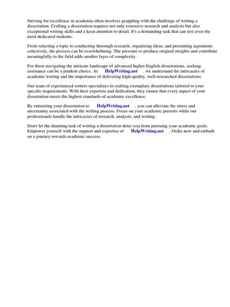 advanced english dissertation examples