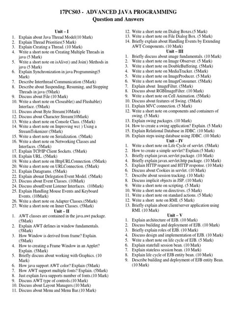 advanced java programming questions and answers