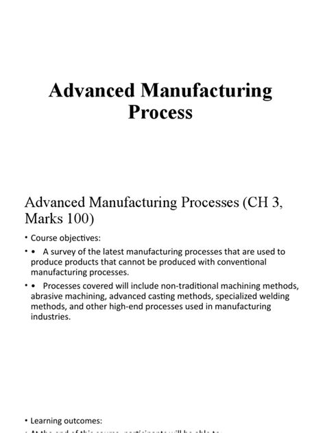 Advanced Manufacturing Process Techmax Pdf