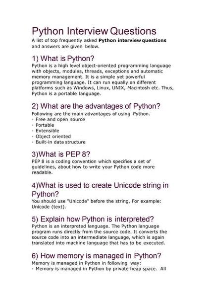 advanced python interview questions and answers pdf