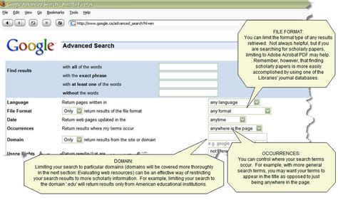 advanced search techniques google