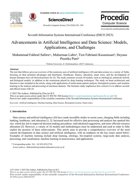 advancements in artificial intelligence and data science models applications and challenges