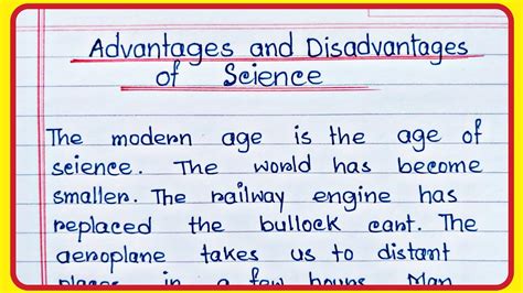 advantage and disadvantage of science in points