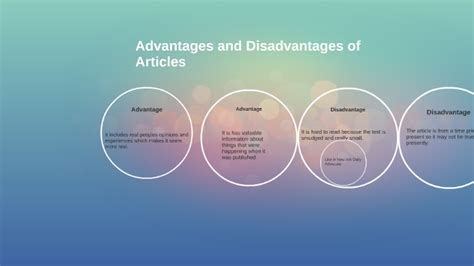 advantages and disadvantages of articles