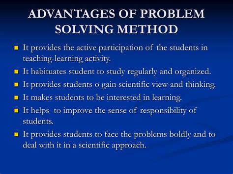 advantages and disadvantages of problem solving method of teaching ppt