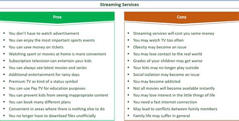 advantages and disadvantages of streaming