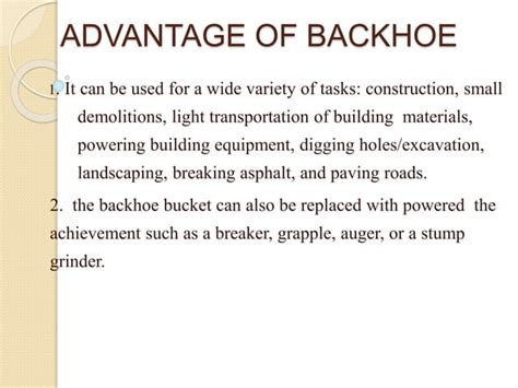 Advantages Of Backhoes