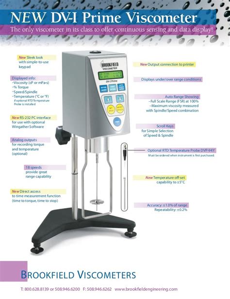 Advantages Of Brookfield Viscometer