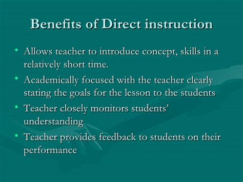 advantages of direct teaching method