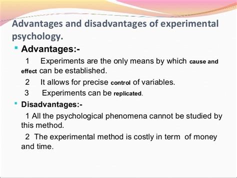 advantages of experimental method in psychology class 11