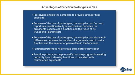 advantages of function prototype in c