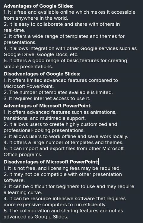 Advantages Of Google Slides Brainly