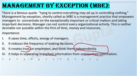 advantages of management by exception class 12