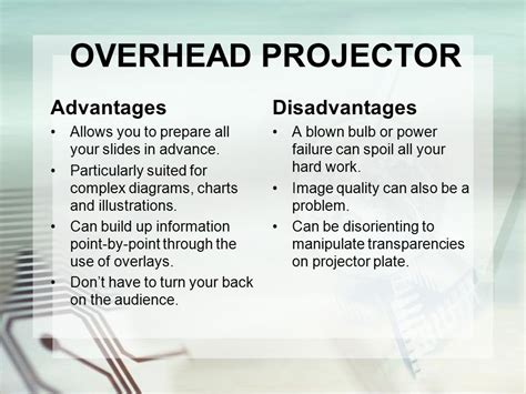 Advantages Of Overhead Projector In Points