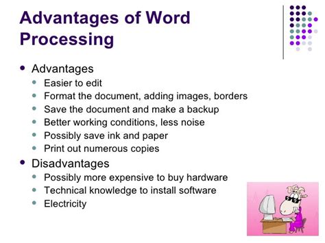 advantages of using word processor program