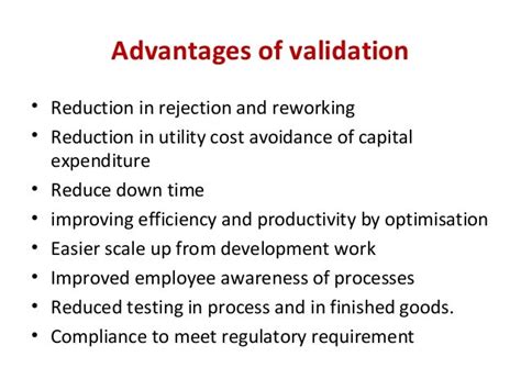 advantages of validation slideshare